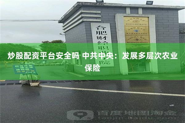 炒股配资平台安全吗 中共中央:发展多层次农业保险