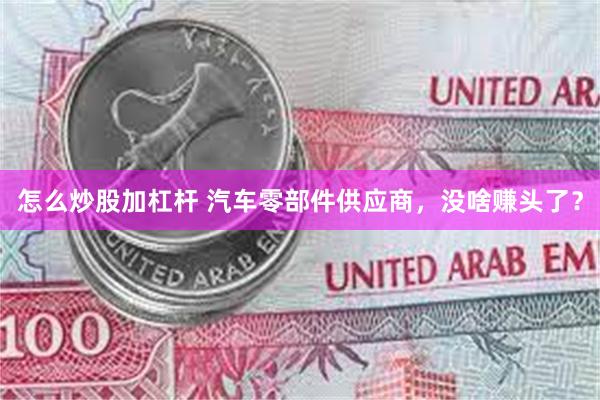 怎么炒股加杠杆 汽车零部件供应商,没啥赚头了?