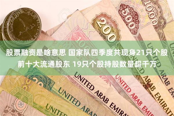 股票融资是啥意思 国家队四季度共现身21只个股前十大流通股东 19只个股持股数量超千万
