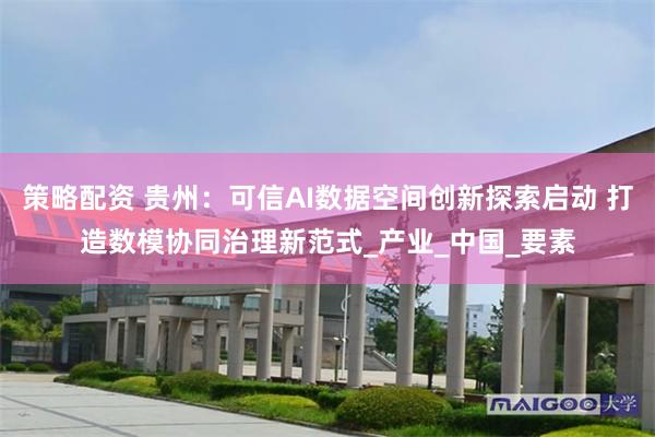 策略配资 贵州：可信AI数据空间创新探索启动 打造数模协同治理新范式_产业_中国_要素