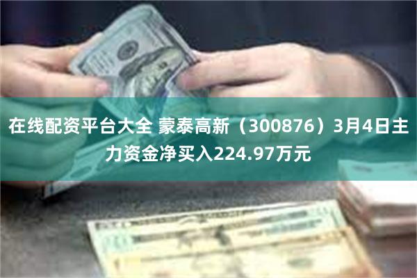 在线配资平台大全 蒙泰高新(300876)3月4日主力资金净买入224.97万元